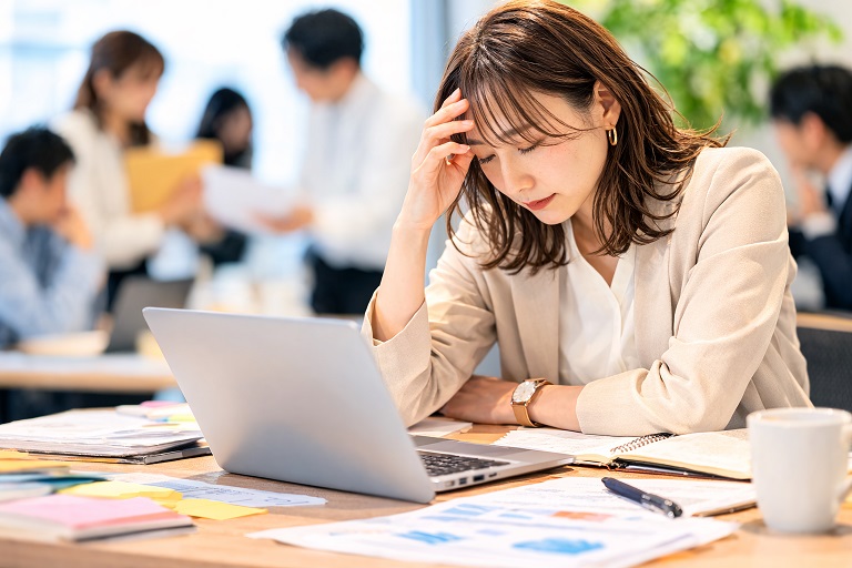 女性管理職の抱え込みが増える職場で静かに消耗する様子